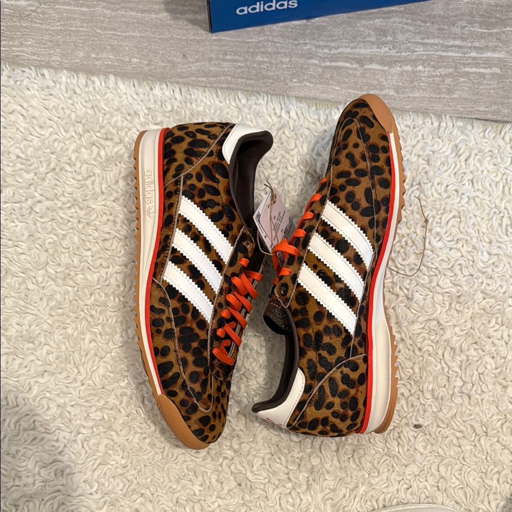 Adidas Leopard Print Sneakers with Red Laces - Picture 3 of 4